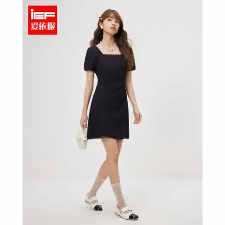 IEF/爱依服小黑裙2025夏季新款法式名媛气质感通勤风显瘦连衣裙商品大图