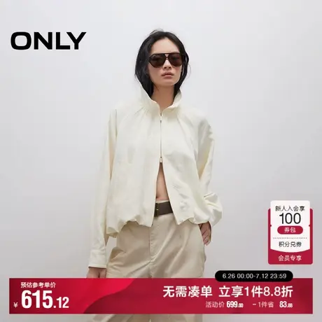 ONLY2025夏季新款舒适纯色口袋帅气立领设计插肩袖薄款宽松外套女商品大图