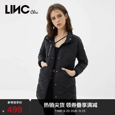 LINCCHIC金羽杰羽绒服女衬衫式中长款轻薄羽绒服女外套Y21806044商品大图