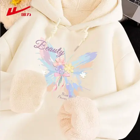 ZH回力连帽卫衣女2025新款春秋季百搭休闲韩版舒适女士长袖上衣商品大图