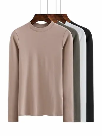 秋冬新款韩版半高领长袖体恤纯白纯色修身显瘦打底衫女装上衣T恤图片