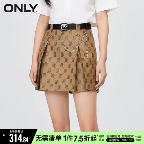 ONLY冬季复古字母满印A字高腰短裙半身裙女|123316002商品大图