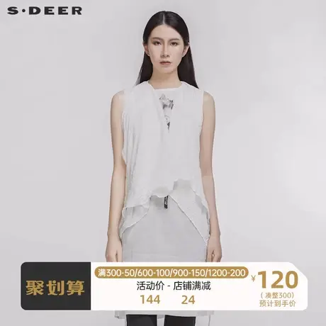 sdeer圣迪奥马甲女秋冬女装不规则独特设计马甲女薄款S20181601🆑商品大图