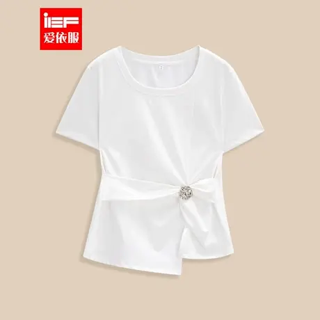 IEF/爱依服高个子短袖上衣2025夏季新款韩版通勤气质修身百搭T恤图片