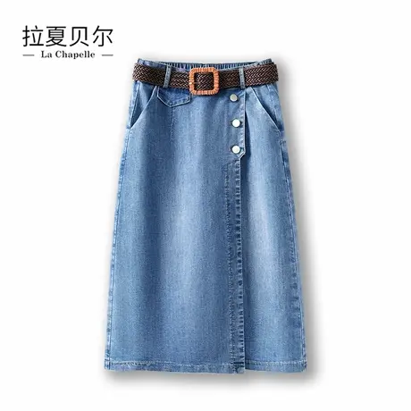 拉夏贝尔牛仔半身裙女夏季2025新款裙裤一体外穿半裙高腰裤裙爆款商品大图