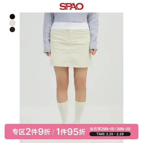 SPAO韩国同款春季新款灯芯绒包臀裙女士半身裙SPWHD4TG01商品大图