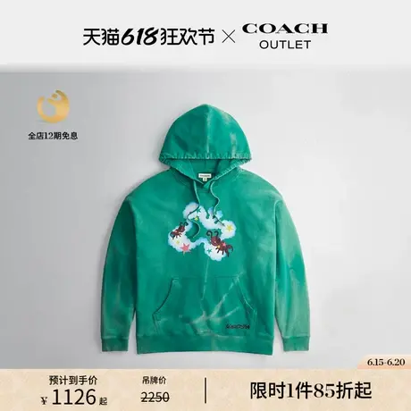 Coachtopia/蔻驰之城蝴蝶蚂蚁印花Wavy水洗连帽卫衣图片