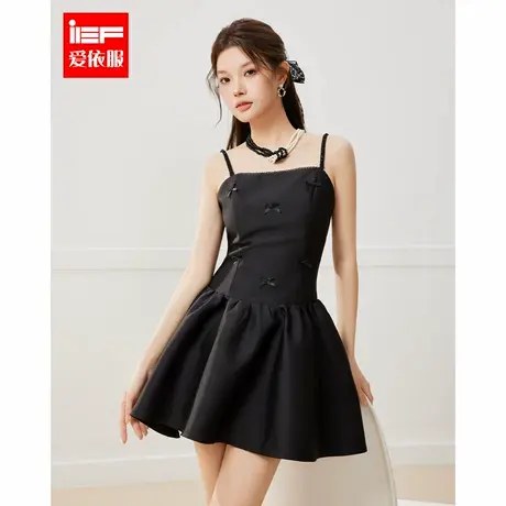 IEF/爱依服小黑裙2025夏季新款法式甜美性感小女人气质显瘦吊带裙商品大图