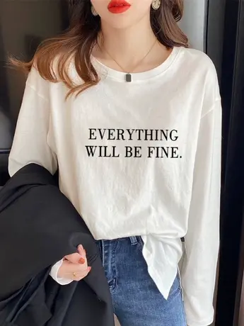 仿棉长袖t恤女2023新款秋冬季加绒内搭打底衫小众设计感显瘦上衣商品大图