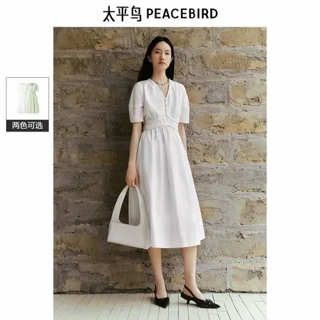 【来了就好】太平鸟气质V领连衣裙图片