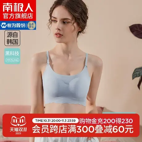 南极人运动内衣女夏薄款无痕乳胶美背新款2020爆款背心式文胸罩DT图片