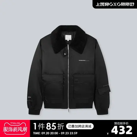 YATLAS亚锐男装2020冬季商场同款黑色短款羽绒服男潮商品大图