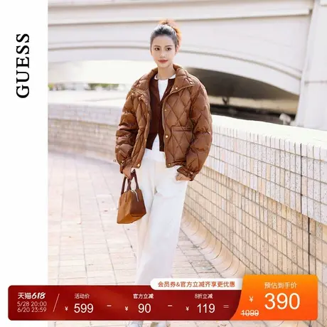 GUESS女士简约百搭纯色ins风阔腿牛仔裤-Q4PA84D51V0商品大图