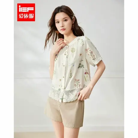 IEF/爱依服2025夏季新款韩版文艺知性气质温柔女人味通勤宽松上衣图片