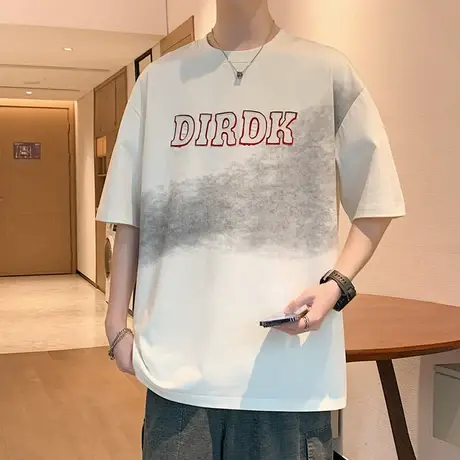 短袖t恤男夏季2025新款宽松半袖体恤冰丝棉青年男装凉感大码上衣图片