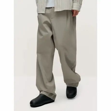 TRENDIANO纯棉直筒裤男士廓形质感裤子1SM1060310图片