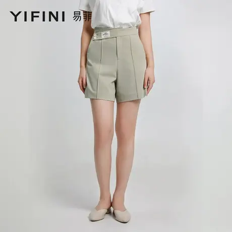 [专柜同款]Yifini/易菲通勤时尚显高休闲直筒短裤女夏装新款商品大图