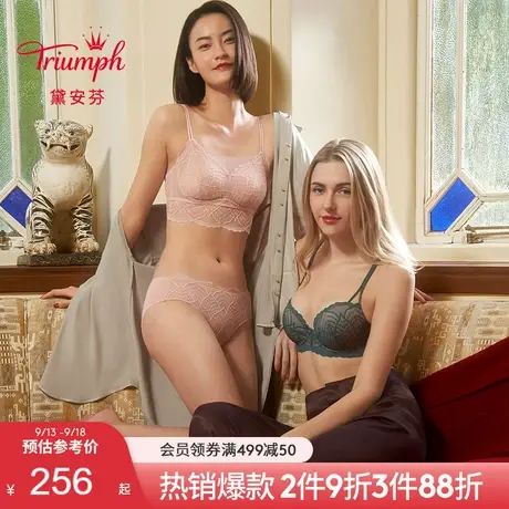 Triumph/黛安芬风格倍盈蕾丝网纱性感美背内衣女薄款文胸E004181商品大图