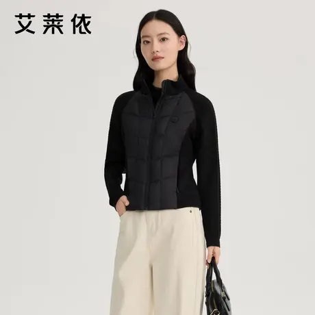 艾莱依轻薄羽绒服新款插肩修身立领时尚内搭秋冬搭配鸭绒保暖外套商品大图