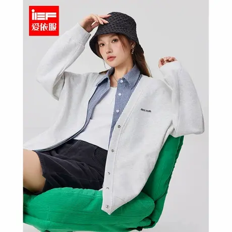 IEF/爱依服2025春季新款美式减龄学院风小众设计宽松百搭中长外套商品大图