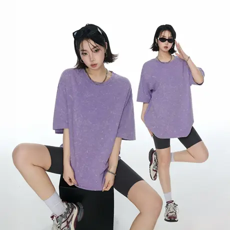 YEP炒雪花t恤女短袖夏装2025新款宽松潮牌小众上衣复古情侣装半袖图片