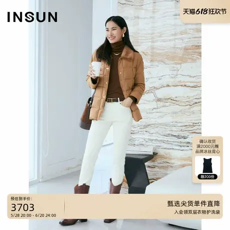 INSUN恩裳2024冬季水貂领三防长白山鹅绒羽绒服商品大图