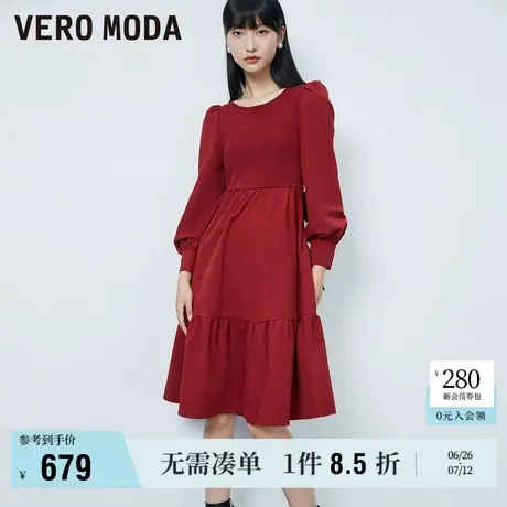 Vero Moda奥莱连衣裙秋季新款时尚法式纯色拼接减龄公主裙子流行商品大图