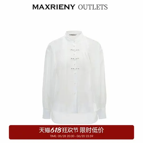 【奥莱】MAXRIENY廓形压褶新中式衬衫上衣商品大图
