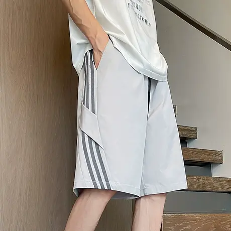 冰丝速干外穿短裤男2025新款夏季潮牌薄款裤子休闲宽松运动五分裤商品大图