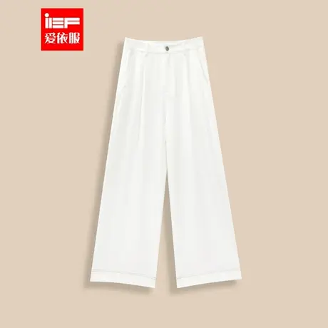 IEF/爱依服裤子2025夏季新款韩版简约纯色通勤气质显瘦百搭阔腿裤商品大图