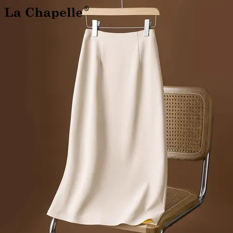 拉夏贝尔高腰气质半身裙女款夏季2025新款通勤百搭中长包臀直筒裙商品大图