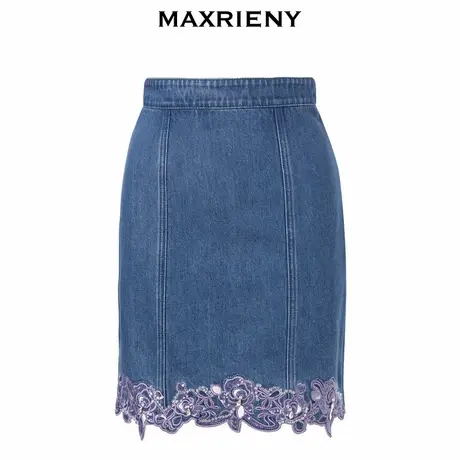 【奥莱】MAXRIENY复古牛仔短裙女春季半身裙图片