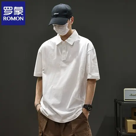 罗蒙2025夏季新款纯棉通勤大码polo衫宽松休闲百搭潮牌短袖T恤N1Z图片