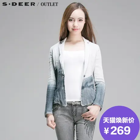 【清仓】sdeer圣迪奥绘意水墨印染西装外套S15182268图片