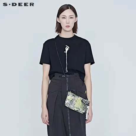 sdeer圣迪奥夏季女装通勤个性字母印花小巧斜挎包S20263883图片