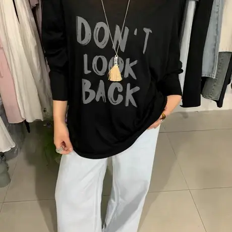 韩国东大门夏季新款慵懒宽松宽松薄款防晒罩衫上衣长袖面膜T恤女商品大图