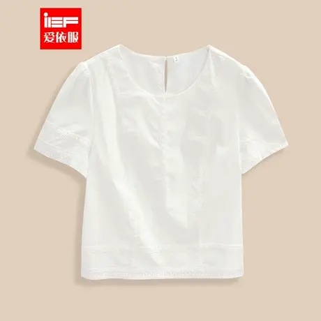 IEF/爱依服2025夏季新款法式温柔淑女气质设计感通勤百搭短袖上衣商品大图