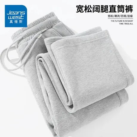 GV真维斯裤子男款春季新款宽松直筒裤男士休闲运动裤男阔腿卫裤D商品大图