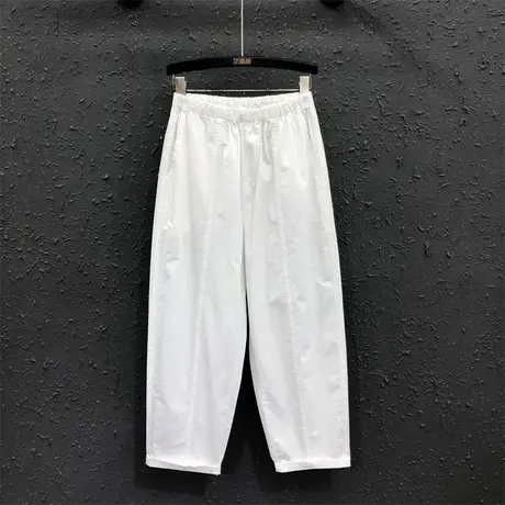 欧货简约女士休闲老爹裤2025夏季新款韩版宽松显瘦薄款九分哈伦裤商品大图