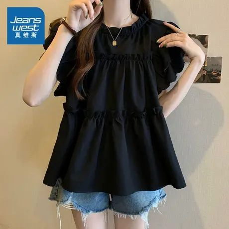 LE真维斯女装2025夏季新款 潮牌时尚百搭设计感小众减龄显瘦衬衫商品大图