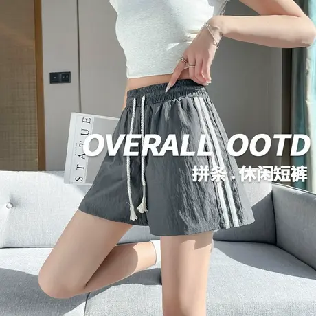 KWV真维斯运动短裤女夏季薄款宽松高腰2025新款外穿纯棉休闲裤子商品大图