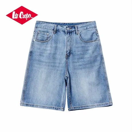 Lee Cooper/李库珀 蓝色水洗阔腿牛仔短裤男款夏季复古时尚五分裤图片
