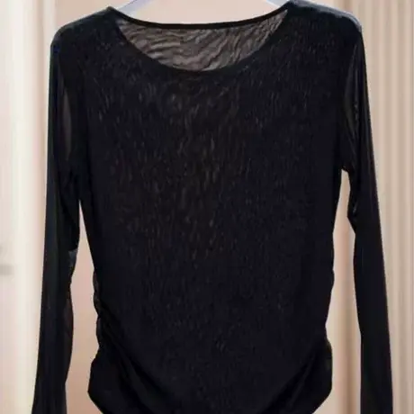 2024年秋季新款时尚百搭修身显瘦多色可选弹力网圆领内搭打底衫商品大图