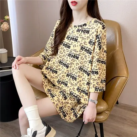 夏季2024新款韩版中长款宽松大码超火cec短袖T恤女ins潮网红上衣图片