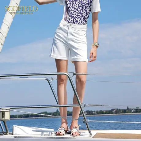 【凉感】Scofield女装休闲牛仔裤五分裤阔腿裤夏季裤子图片