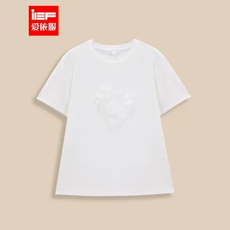 IEF/爱依服短袖上衣2025夏季新款韩版时尚通勤气质正肩百搭T恤女商品大图