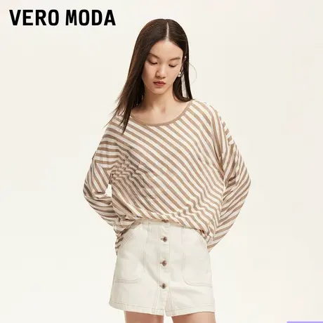 Vero Moda奥莱T恤女2025夏季新款后背交叉镂空宽松罩衫时尚上衣商品大图