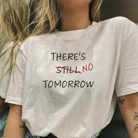 秀洛恶搞电影没有明天同款夏季纯棉短袖T恤衣服男女打底衫半袖商品大图