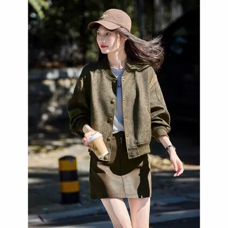 时尚百搭小众休闲短款外套女士2024年秋冬新品通勤氛围感夹克商品大图