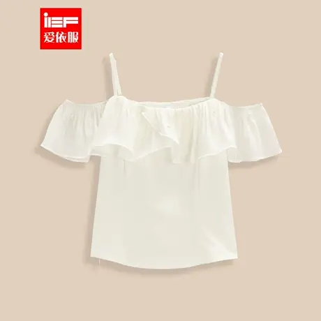 IEF/爱依服2025夏季新款韩版温柔淑女气质荷叶边设计通勤百搭上衣商品大图